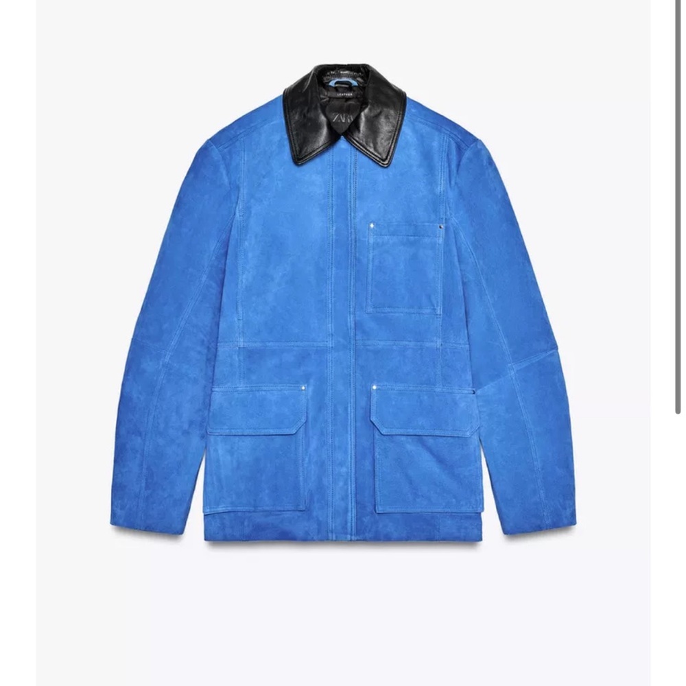 Zara Oversized Suede Jacket - Blue